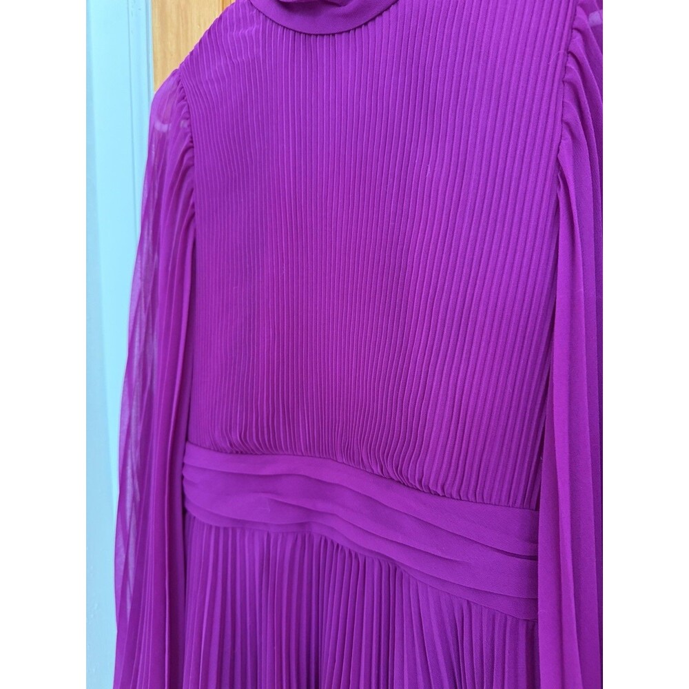Milly Rosemary Mini Dress in Pleated Chiffon Knee Length Dress Size 4 MSRP $450 - Picture 3 of 8
